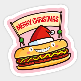 Cute christmas hot dog Sticker